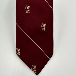 Vintage Cervantes Mickey Mouse Tie Mens 2.75 x 53 Red Stripe Disney USA Necktie